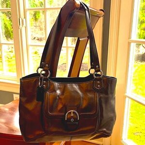 Vintage Coach Y2K SoHo Campbell Belle Brown Leather Shoulder Bag - Excellent